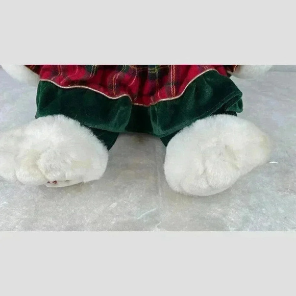 Vintage Santa Snowflake Teddy 1999 Plush Girl Bear‎ Green Red Plaid - Picture 2 of 10